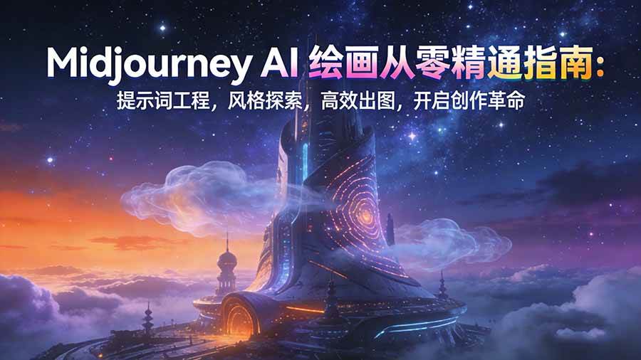 Midjourney AI绘画从零精通指南：提示词工程，风格探索，高效出图，开启创作革命