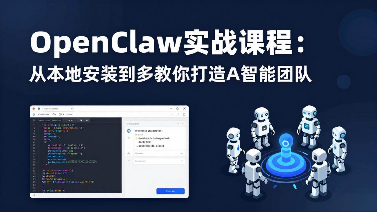OpenClaw实战课程：从本地安装到多Agent协同，手把手教你打造AI智能团队