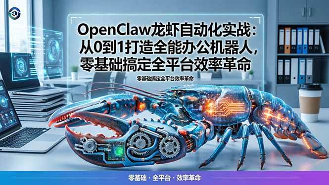 OpenClaw龙虾自动化实战：从0到1打造全能办公机器人，零基础搞定全平台效率革命