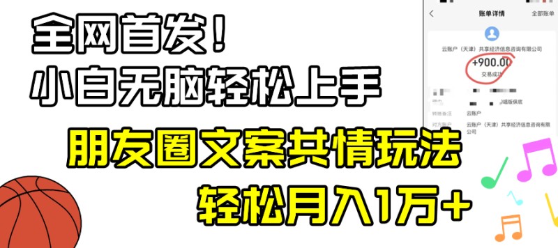 小白轻松无脑上手，朋友圈共情文案玩法，月入1W+(共情文字)