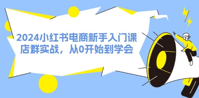 2024小红书电商新手入门课，店群实战，从0开始到学会（31节）