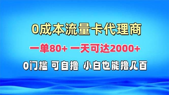 免费流量卡代理一单80+ 一天可达2000+